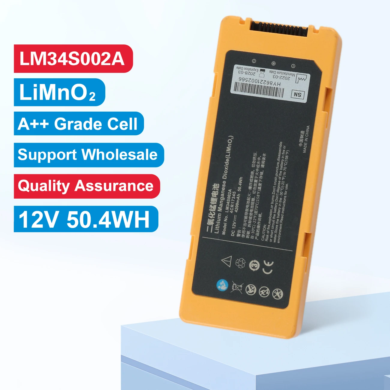 

LM34S002A 12V 4200mAh/50.4WH Replacment Battery For Mindray AED Defibrillator C1 C2 C1A C2A S1 S2 Series