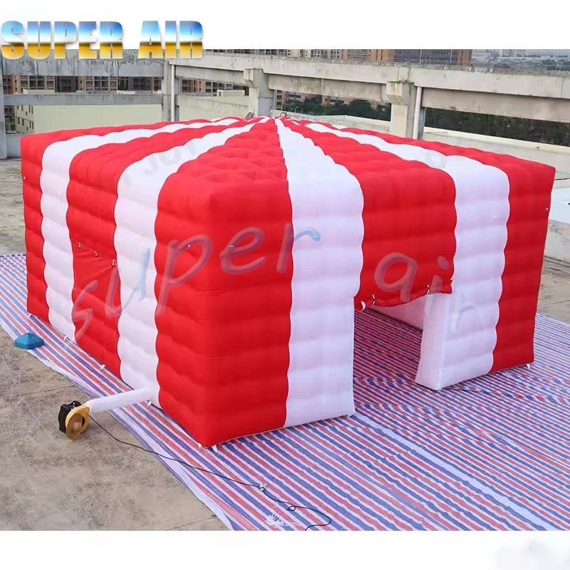 Tenda gonfiabile del cubo dell'aria della tenda quadrata gonfiabile esterna personalizzata rossa e bianca di vendita calda per lo spettacolo espositivo