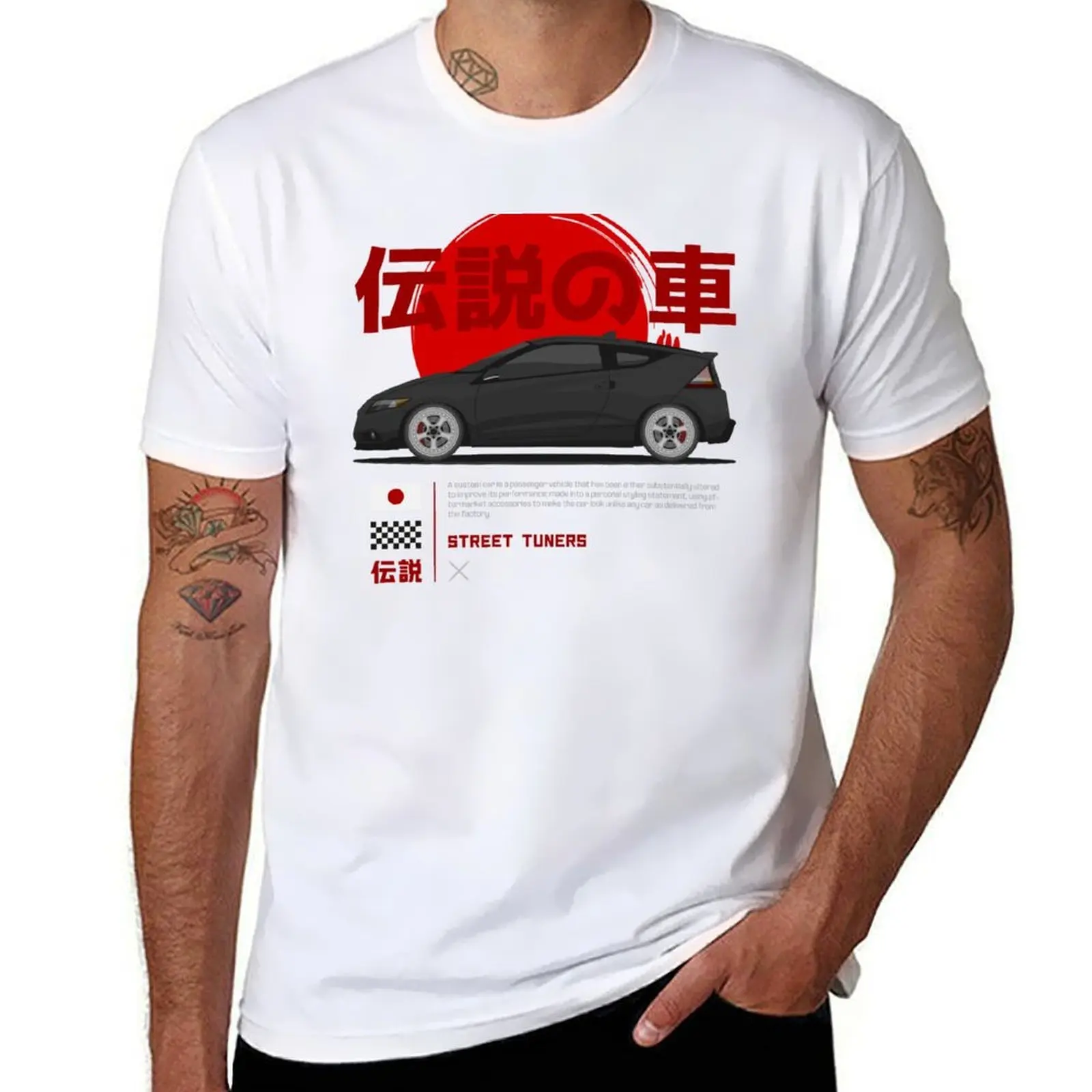 

Tuner Black CRZ JDM T-Shirt t shirt for man 100 percent cotton cotton tshirt 100% T-Shirt