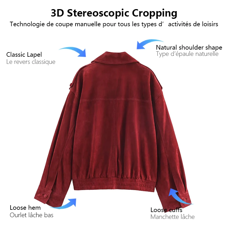 Jaqueta de ombro duplo breasted para mulheres com gola de terno reunida bainha solta curta estilo vintage jaqueta de viagem roupas femininas