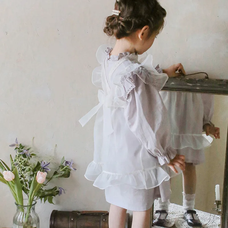 Children Clothing Girls Overall 2023 Spring Autumn New Fashionable Korean Style Girls Sweet Style Organza Casual Overall Vest