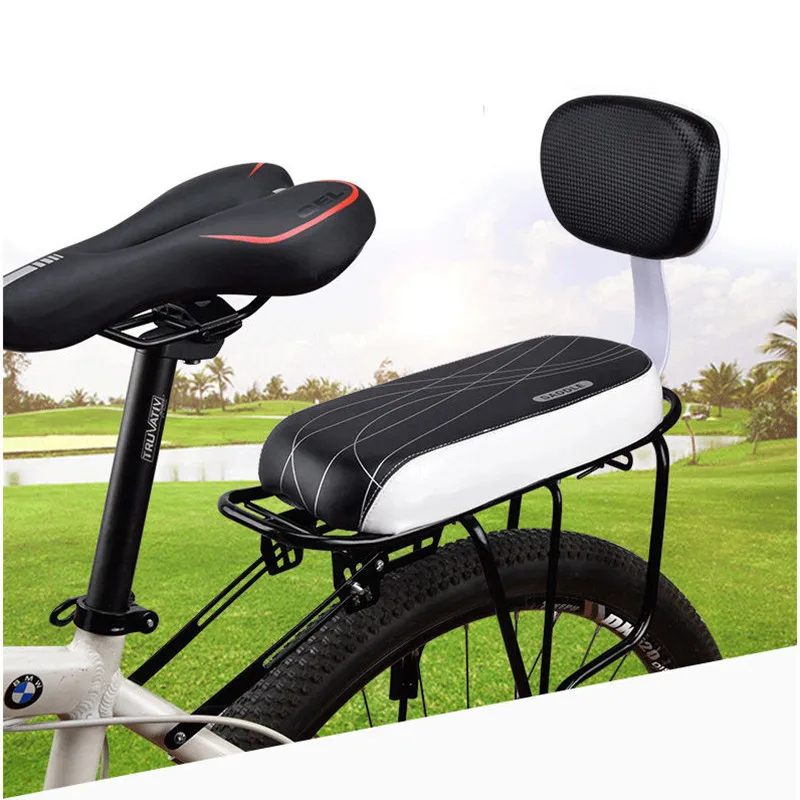 Bicycle Child Seat PU Leather Cover Bike Rack Cushion for Kid's Bicycle Seat with Back Saddle Bicycle Accessories Parts