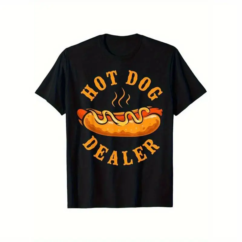 

Funny Hot Dog Dealer T-Shirt Men Women Humorous Foodie Gift Hotdog Vendor Tee Fast Food Lover Top Casual Chef Apparel