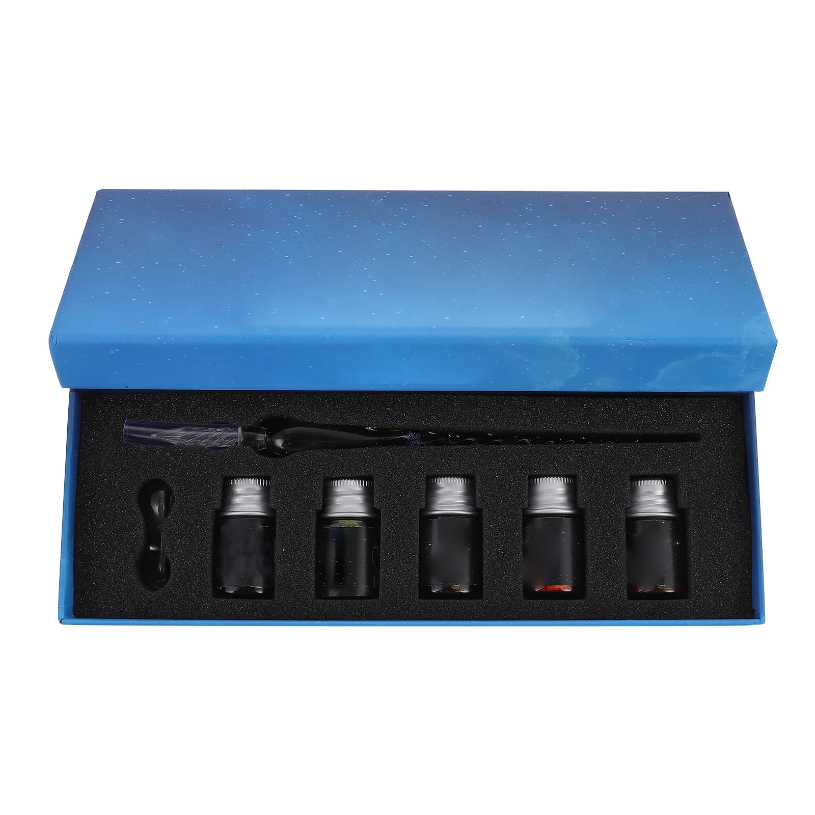 

Dipped 5 Colors Leak Glass Dipped Pen Set Proof Ink Bottles Calligraphy Drawing Pens Glass Dip Supplies