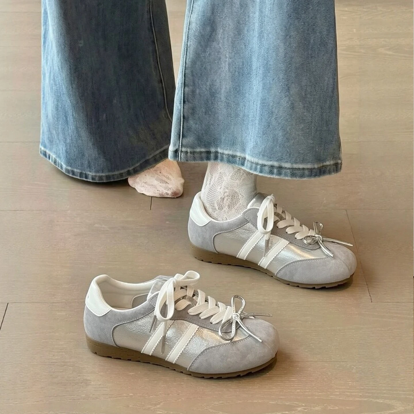 ballet-style-thick-bottom-casual-sports-shoes-women's-2026-new-summer-flat-sneakers-rubber-outsole-cross-buckle-closure