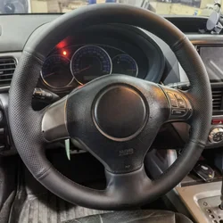 Genuine Leather Steering wheel Cover For Subaru Forester Impreza Impreza WRX Legacy 2008 Handle Cover Interior Car Accessories