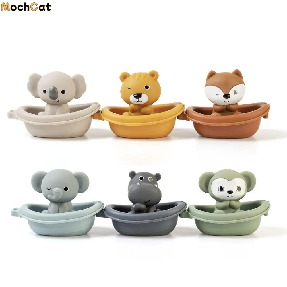 

Finger Puppet Baby Bath Toys Animal Designs Early Education Floating Shower Toy Folding Tower Silicone Stacking Boat Toys