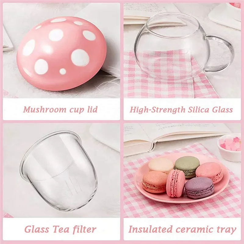 ABLN-Glazen koffiemok met bekerhouder Herverwarmbare melkbeker Afternoon Flower Tea Cup met glazen filter B