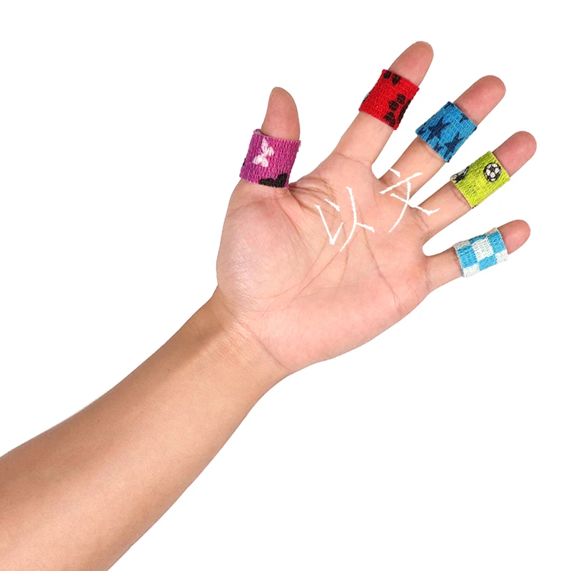 4,5 m bunt bedruckter Sport-Knieschutz, Therapie-elastischer Verband, buntes selbstklebendes Wickelband für Tattoo-Fingergelenk – Detail 13