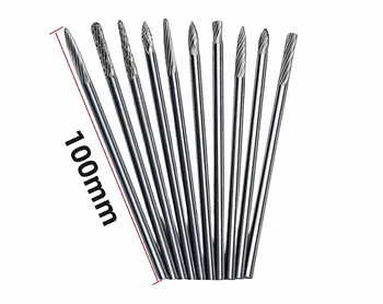 1 peça 3x3x100mm rebarbas de carboneto de tungstênio rebarbas de carboneto de tungstênio sólido para moedor de baixa velocidade moagem porting