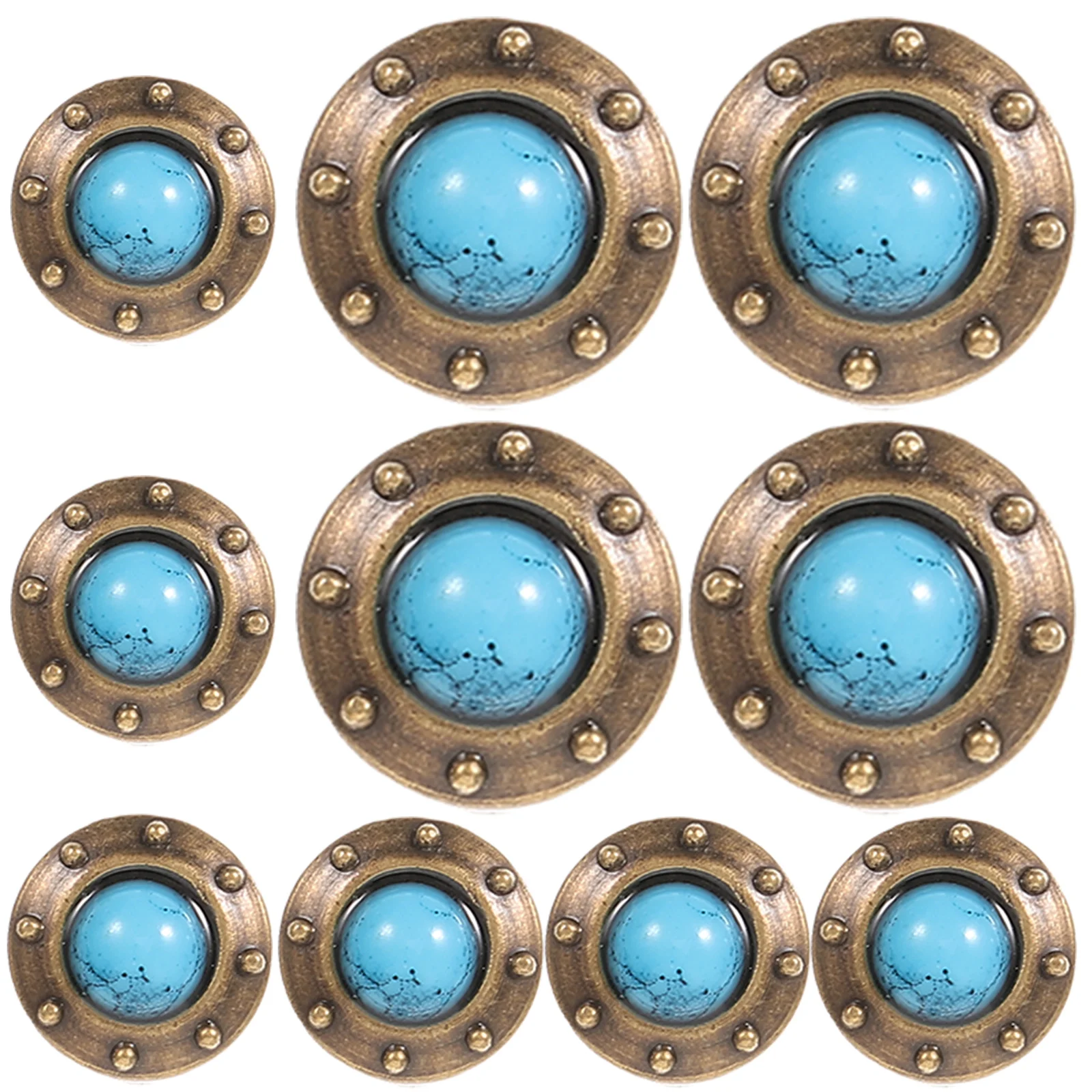 10 Pcs Turnbuckle Vintage Decor Buttons DIY Bag Accessories Metal Chic Exquisite Suitcase Conchos for Acrylic