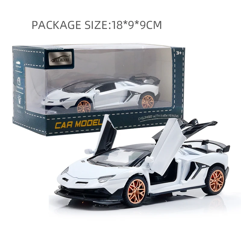 1: 32 simulation alloy car model, sports car, metal toy car, decorative parts, return force car