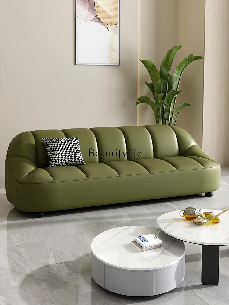 Small Apartment Living Room Sofa Modern Minimalist Apartment Rental Room Simple Anti-Scratching Leather