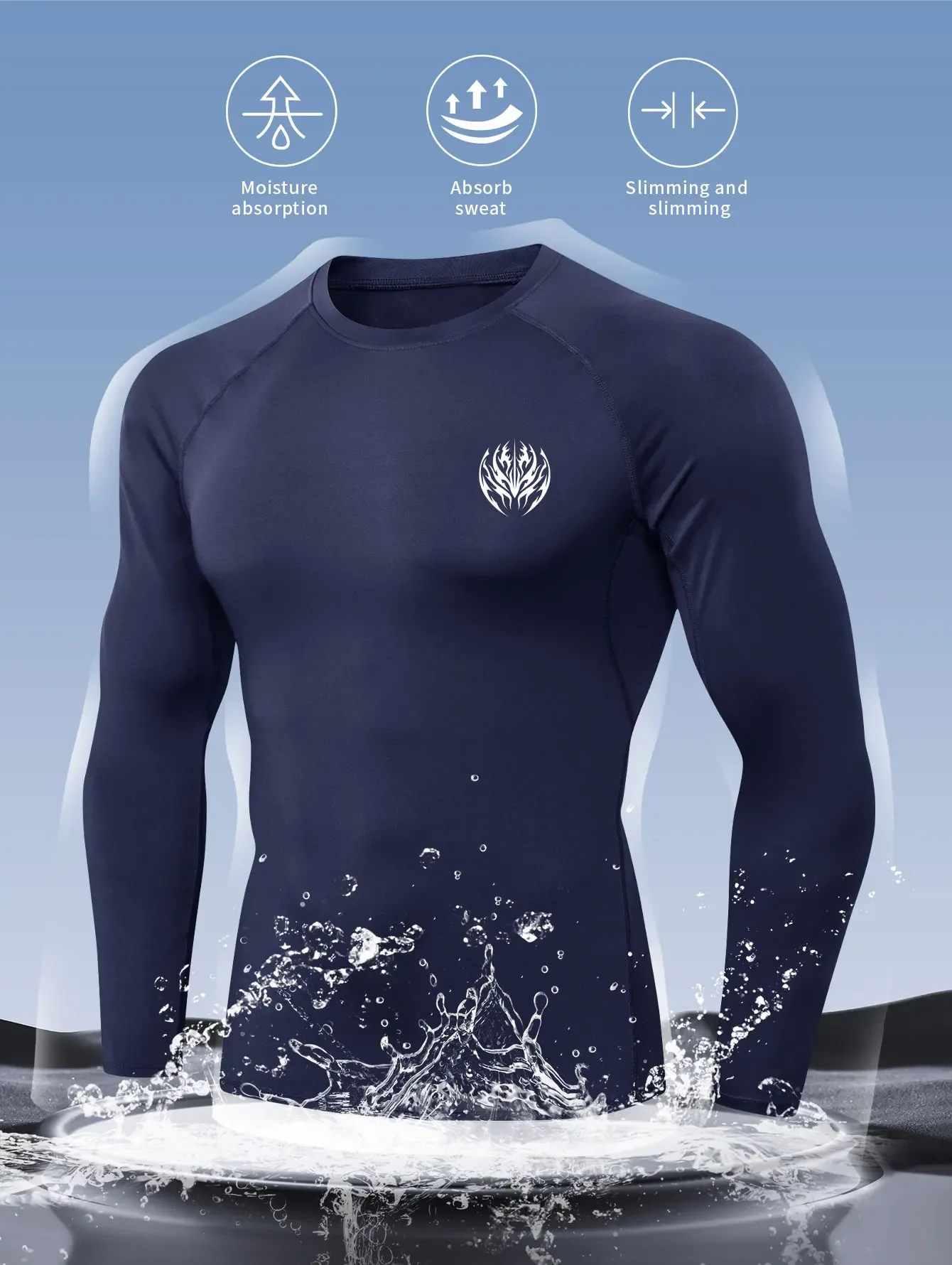 

Мужская тренировочная рубашка, спортивный компрессионный топ, высокопроизводительный тонкий, спортивные и фитнес-упражнения