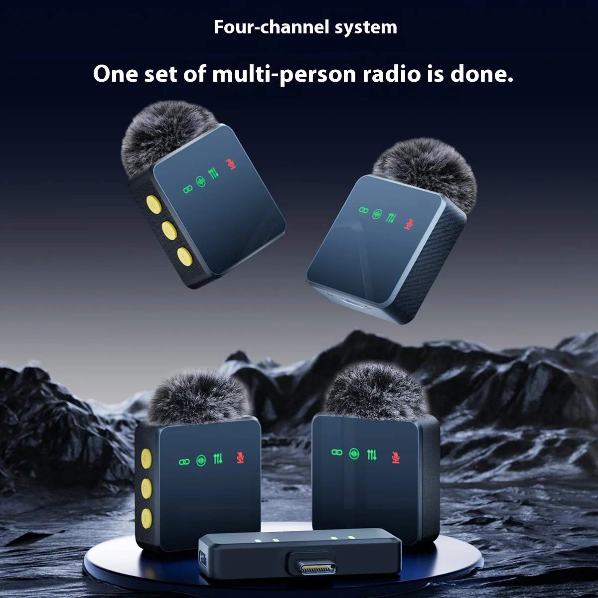 1 في 4 ميكروفون لافالير لإلغاء الضوضاء الوردي مع غطاء مقاوم للرياح وظيفة كتم الصوت اللاسلكي للهاتف الخليوي والفيديو الصوتي المحمول #4