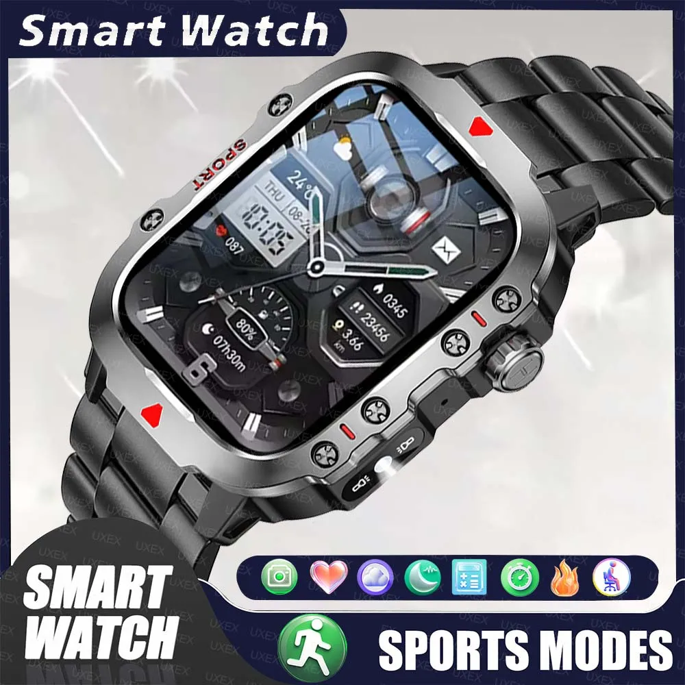 Sports Outdoor Smart Watch 2.01 inch HD Screen Holiday Gifts Bluetooth Talking Smart Watch For Men Women LED Flashlight New 2026