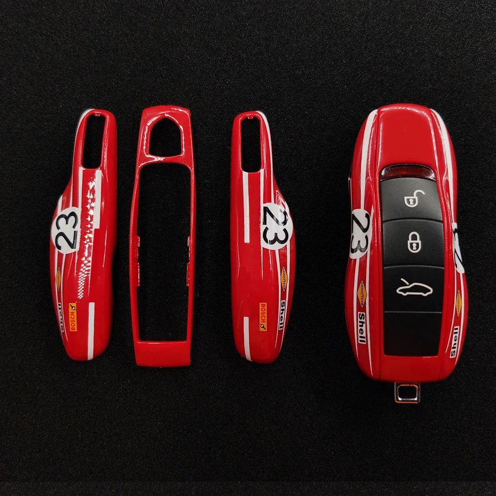 Key Protective Cover Fit For Porsche Cayenne Macan Boxster Cayman 911 9YA 971 Car Alarm FOB Remote Red Keyless Case Hard Shell