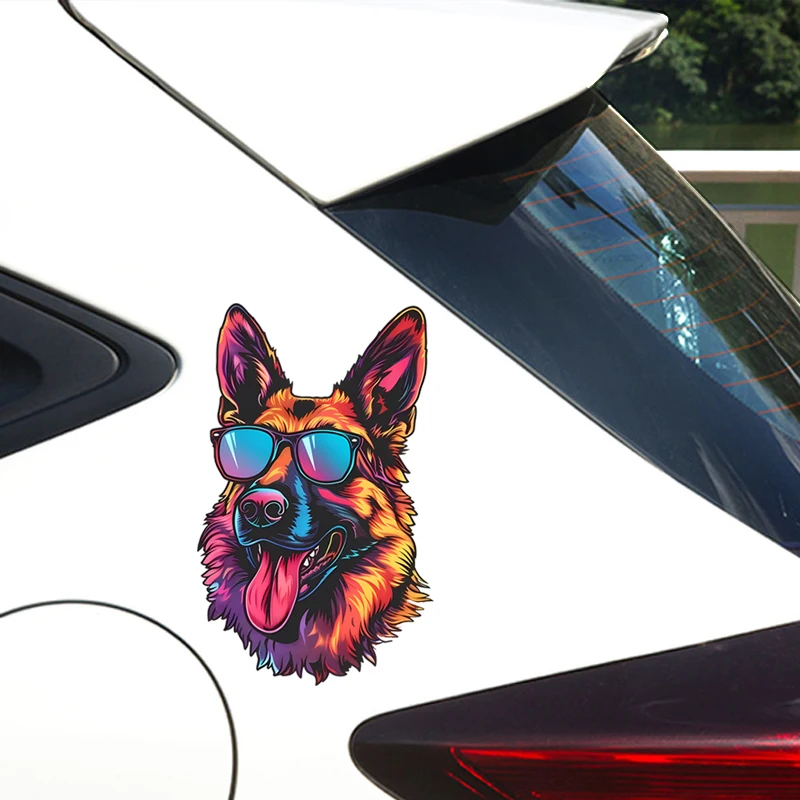 DK30#Super Cool German Shepherd Car Sticker Scratch Covering Self-Adhesive Waterproof Decal Motorcycle Decorative Accessorie
