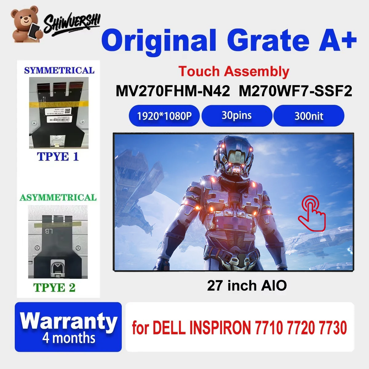 

Оригинальный новый 27 "LM270WF7 SSF2 LM270WF7-SSF2 MV270FHM N42 MV270FHM-N42 ЖК-дисплей со светодиодной подсветкой FHD IPS сенсорный экран в сборе