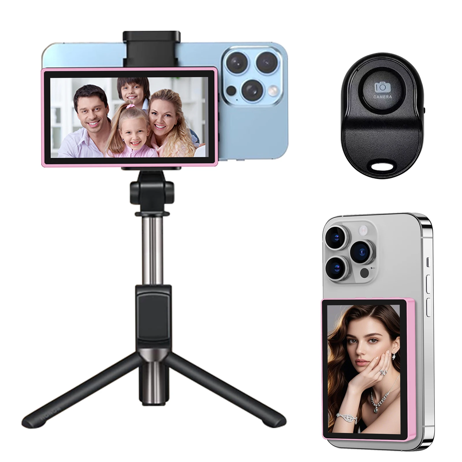 

AHXJKA Smartphone Rear Camera For Selfie Vlog Live Stream For Android Iphone Monitor Screen Video Recording Magnetic Selfie