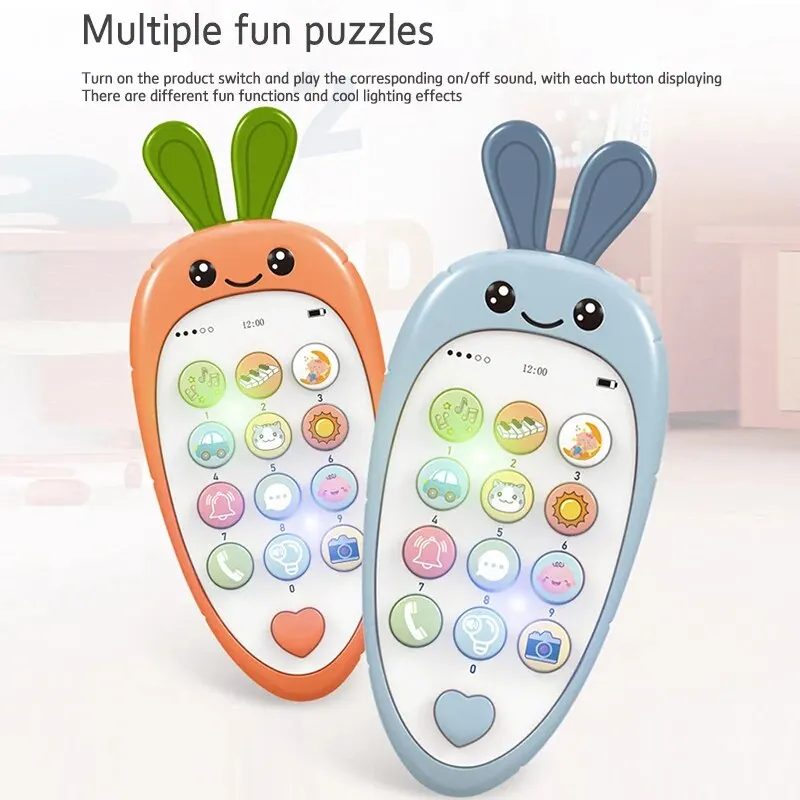 Simulated Biting Mobile Phone Intelligent Early Education Cartoon Puzzle Music Story Learning Telephone Toy