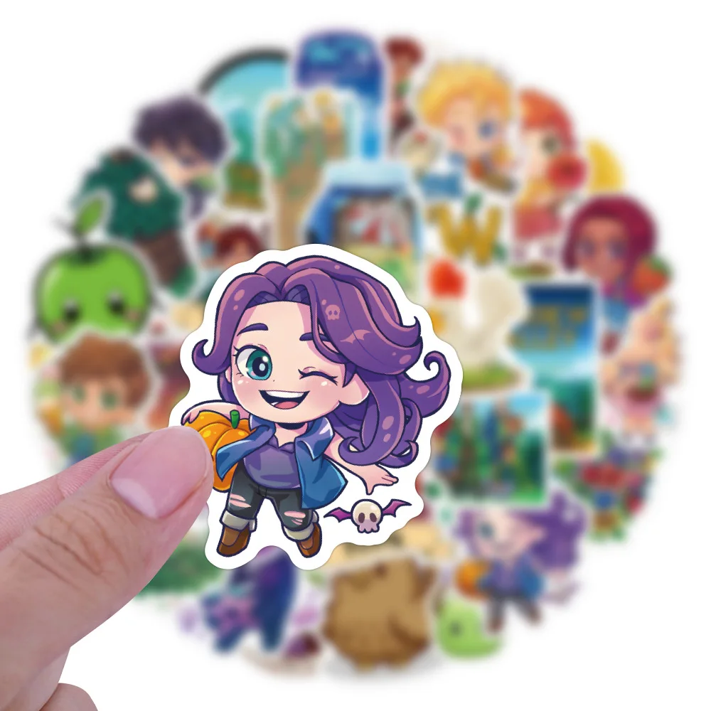 50pcs Stardew Valley Cartoon Decoration Stationery Cup Computer Waterproof Sticker view 4
