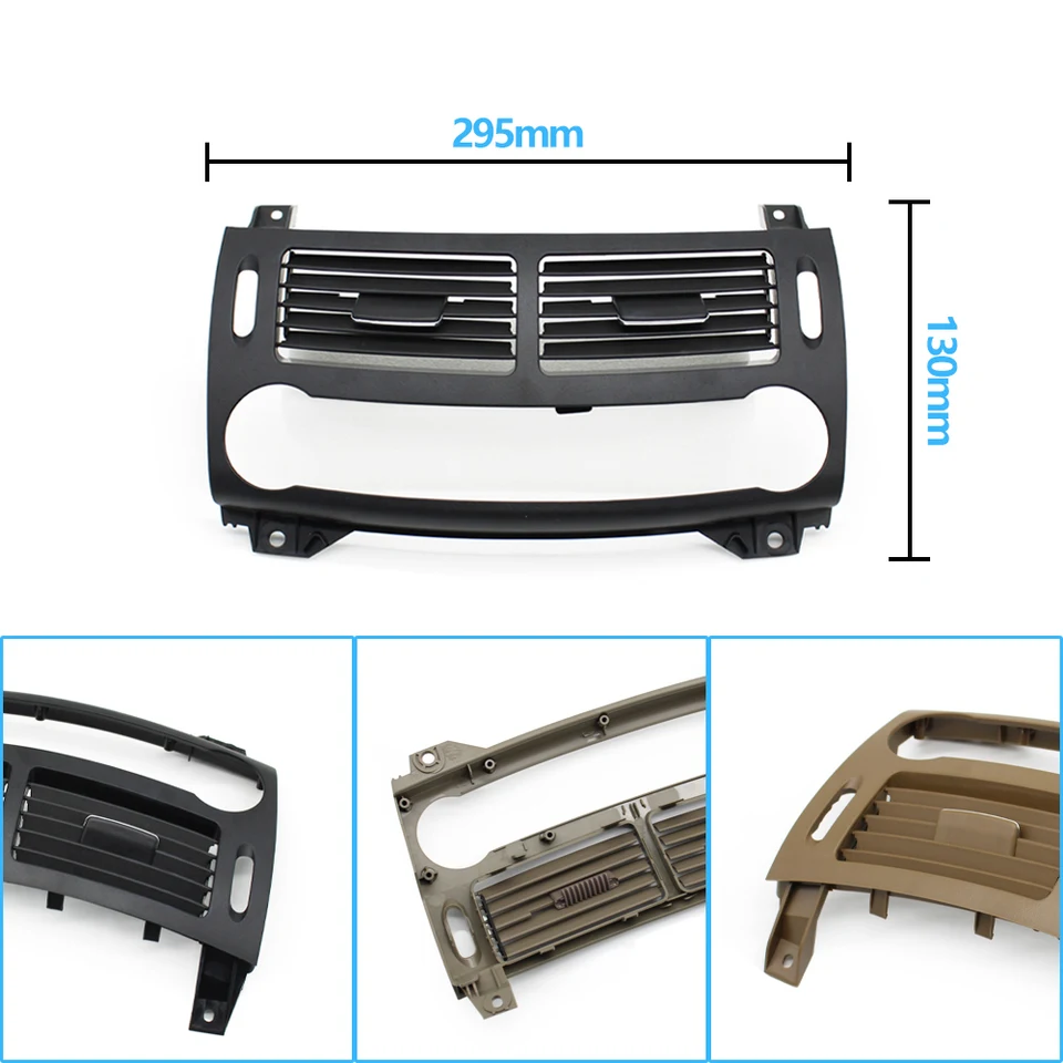 Rejilla De Ventilación Central Delantera Para Mercedes Clase E W211 (2003-2008) Y CLS W219 (2007-2009) | Color Negro | ABS
