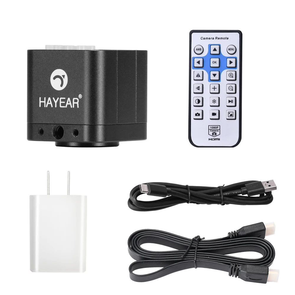 HAYEAR 24MP FHD 1080P Microscope Camera Digital Magnifier Support TF card HDMI Mini Industrial Camera for Phone Repair Soldering