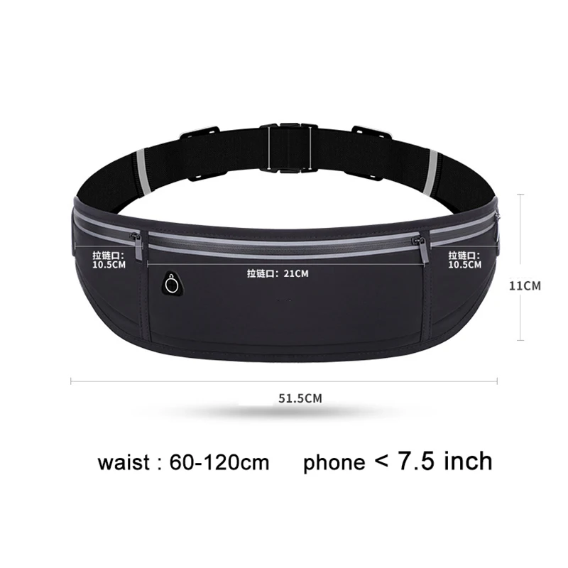 Sports Fanny Pack Women Running Belt Waist Bag Men Waterproof Gym Phone Pouch Banana Bags Run Accessories