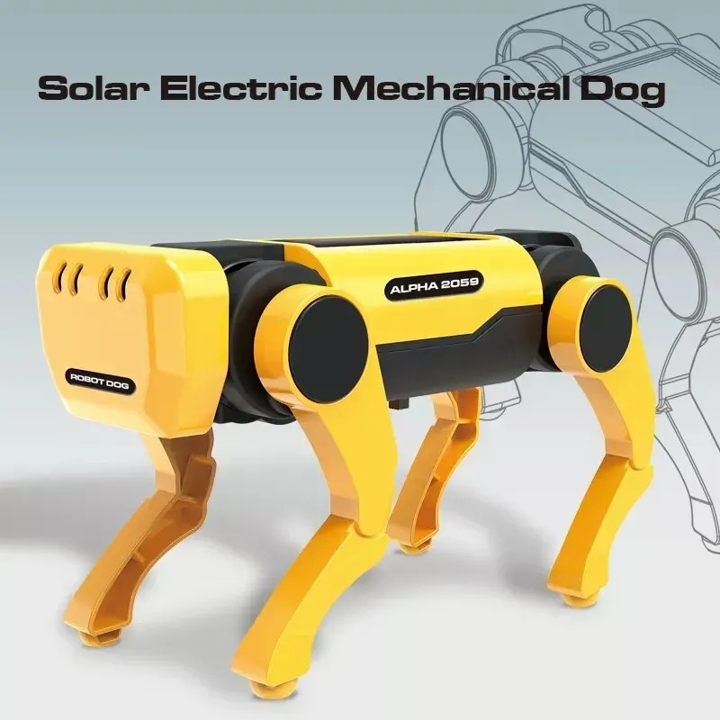 Solar Powered Electric Mechanical Dog Robot Science Technolog Educational Diy Assembly Toys Kids Intellectual Development Gifts