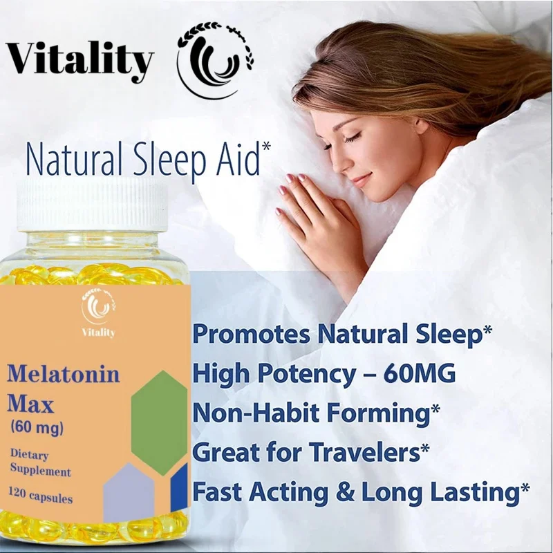 Vitality Melatonin Capsules - Relieve Insomnia, Help Improve Sleep Quality, Reduce Waking Time, Help Deep Sleep