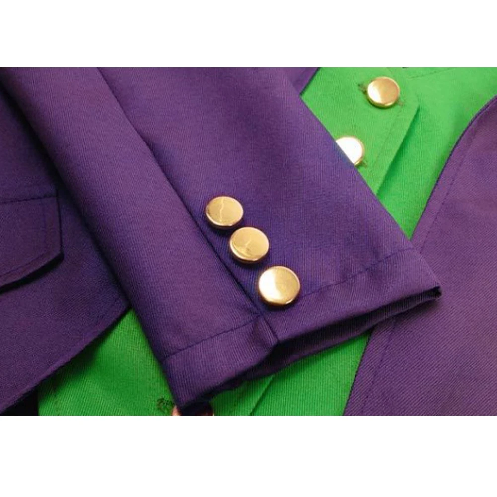 Joker Cosplay Fantasy Tuxedo Coat Costume Male Adult Men Roleplay Purple Green Jacket Outfits Boys Halloween Carnival Party Suit