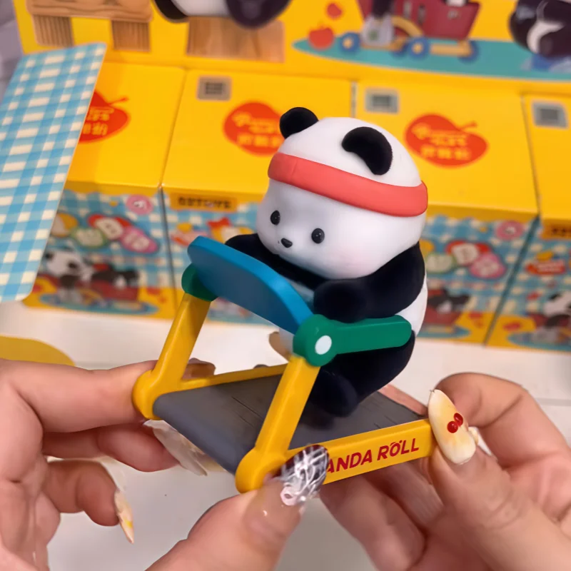 52 brinquedos genuínos panda roll série de diário infantil estatuetas panda escondido presentes criativos desktop e sala de estar ornamentos presentes