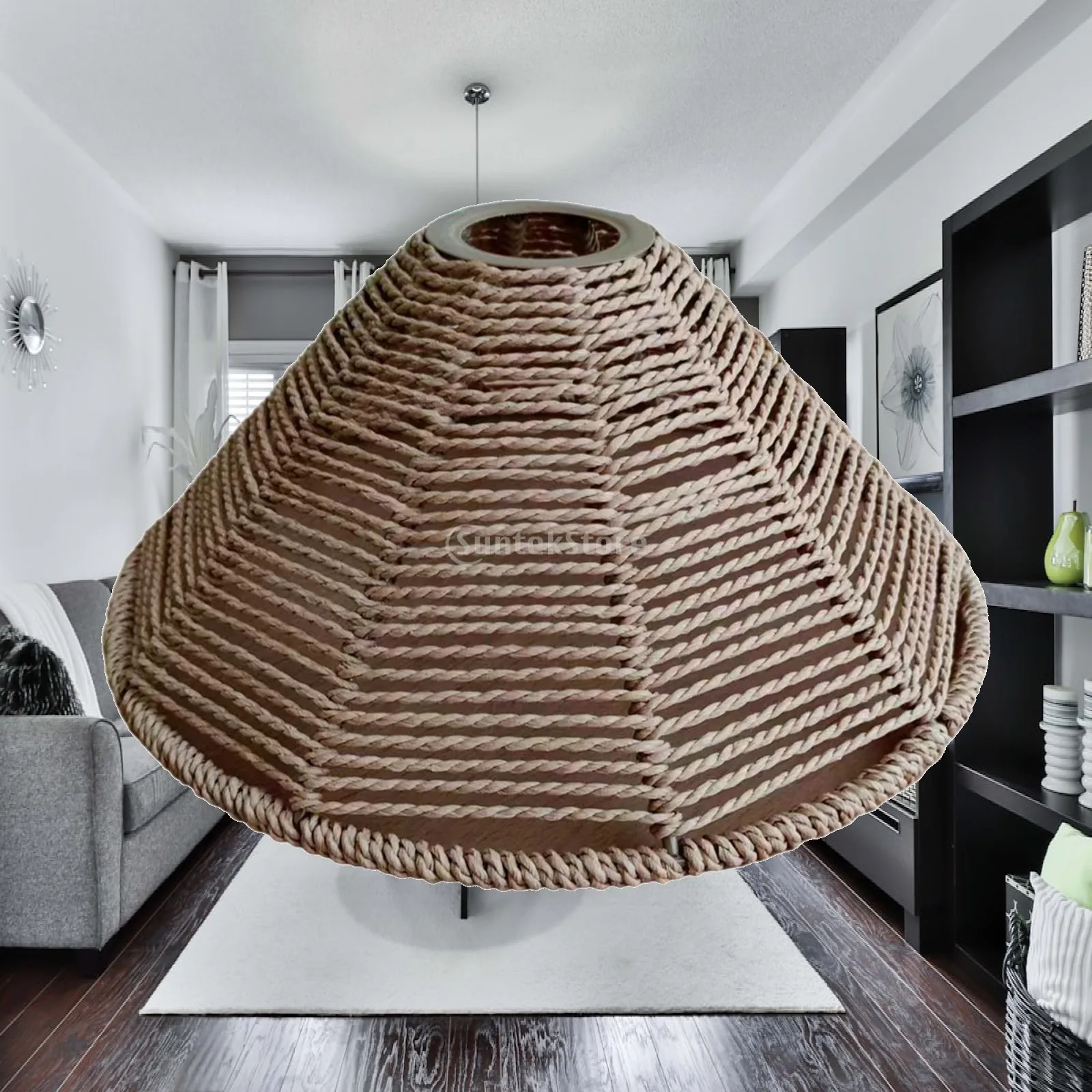 Hand Weave Lampshade Decor Hanging Lamp Shade for Dining Room Teahouse House