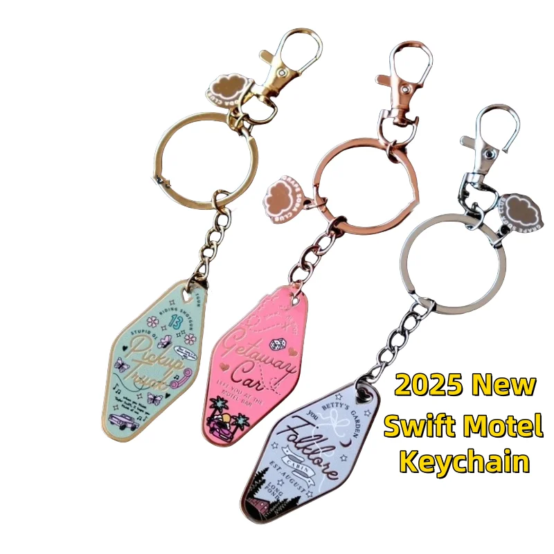 

New 2Pcs Cute keychain Fashion Motel key chain Swift Fan Commemorate Gifts For Car Keys Wallet Backpack Car Key Pendant