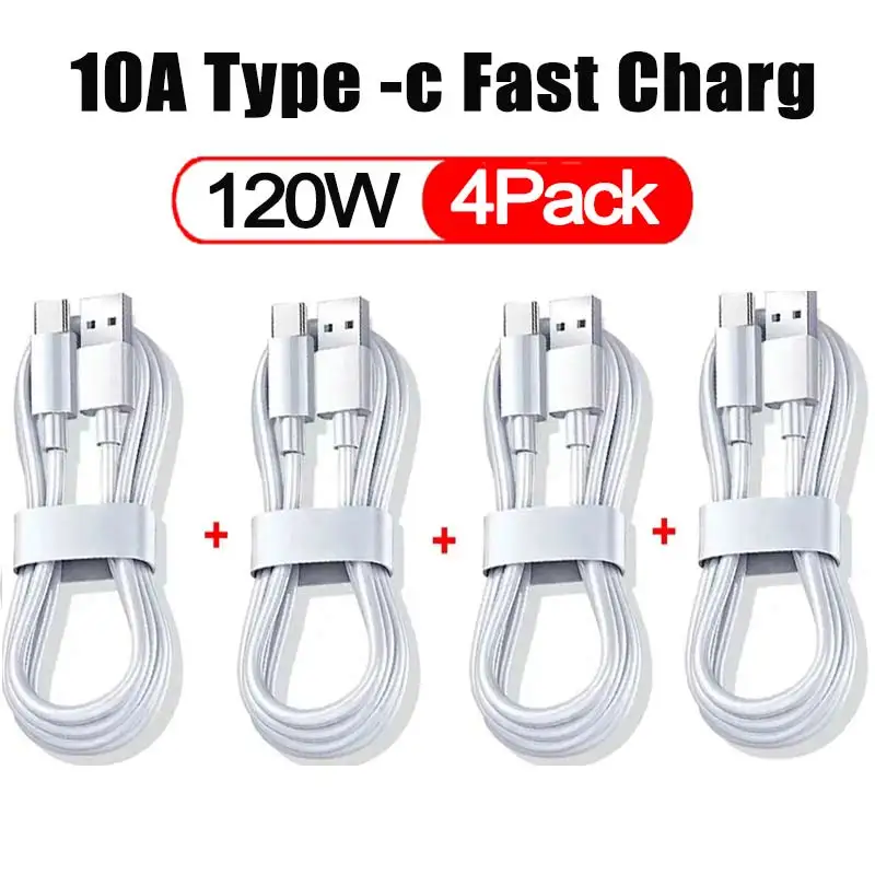 

3-4Pcs 120W Type C Super Fast Charging Cable Data Cord for Samsung Xiaomi Redmi Huawei Honor Oppo Vivo Quick Charing USB C Cable