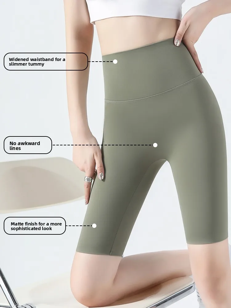 Hoge Taille Ijs Zijde Yoga Broek Vrouwen 2023 Nieuwe Sle Vijfkwart Sport Bot Aped Afslanken Bovenkleding Fitn broek