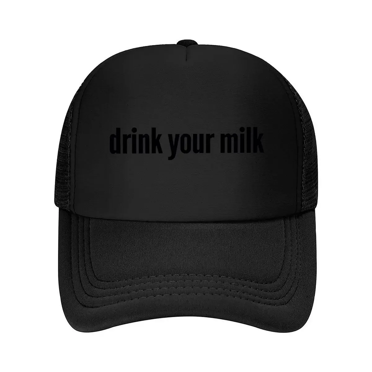 New “Drink Milk Humor, Health Art Design” Mesh Baseball Cap