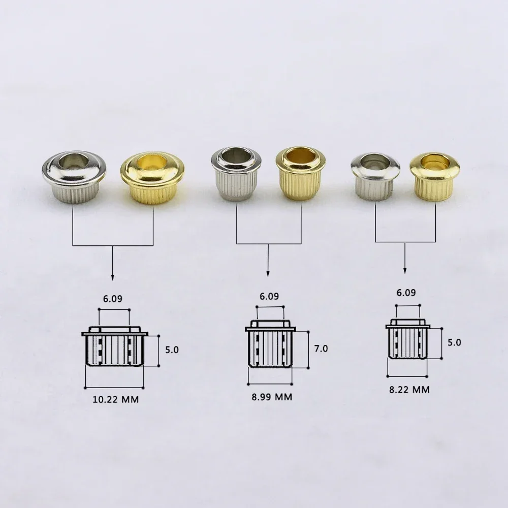 1 Set ( 6 Pieces ) Metal Vintage Guitar Machine Heads Tuners  Nuts/ Bushings/Ferrules - Made in Korea