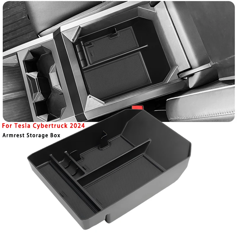 

For Tesla Cybertruck 2024 Armrest Storage Box Center Console Armrest Storage Tray Organizing Tidying Car Interior Accessories