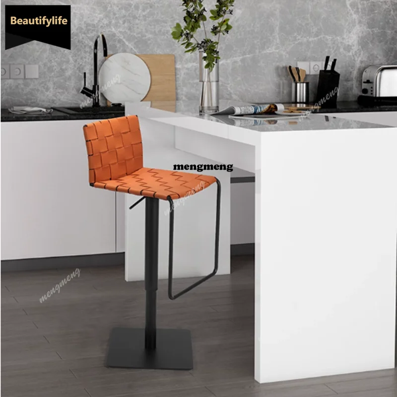 Brown Back Bar Stools Swivel Adjustable Green Unique Design Bar Stools Barware Modern Italian Barhocker Kitchen Island Chairs D8