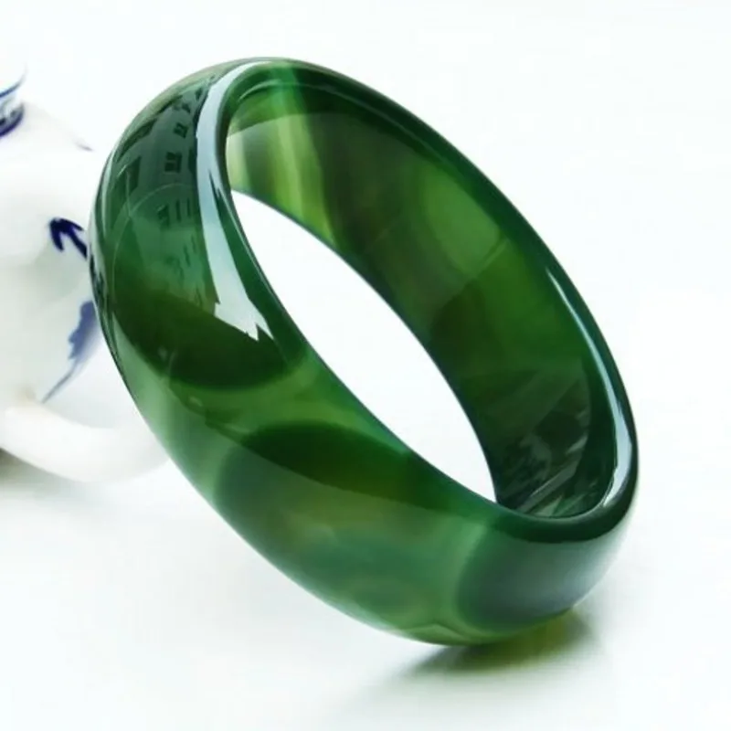 

Agate Green Chalcedony Bracelet, Exquisite Retro Temperament Jade Bracelet