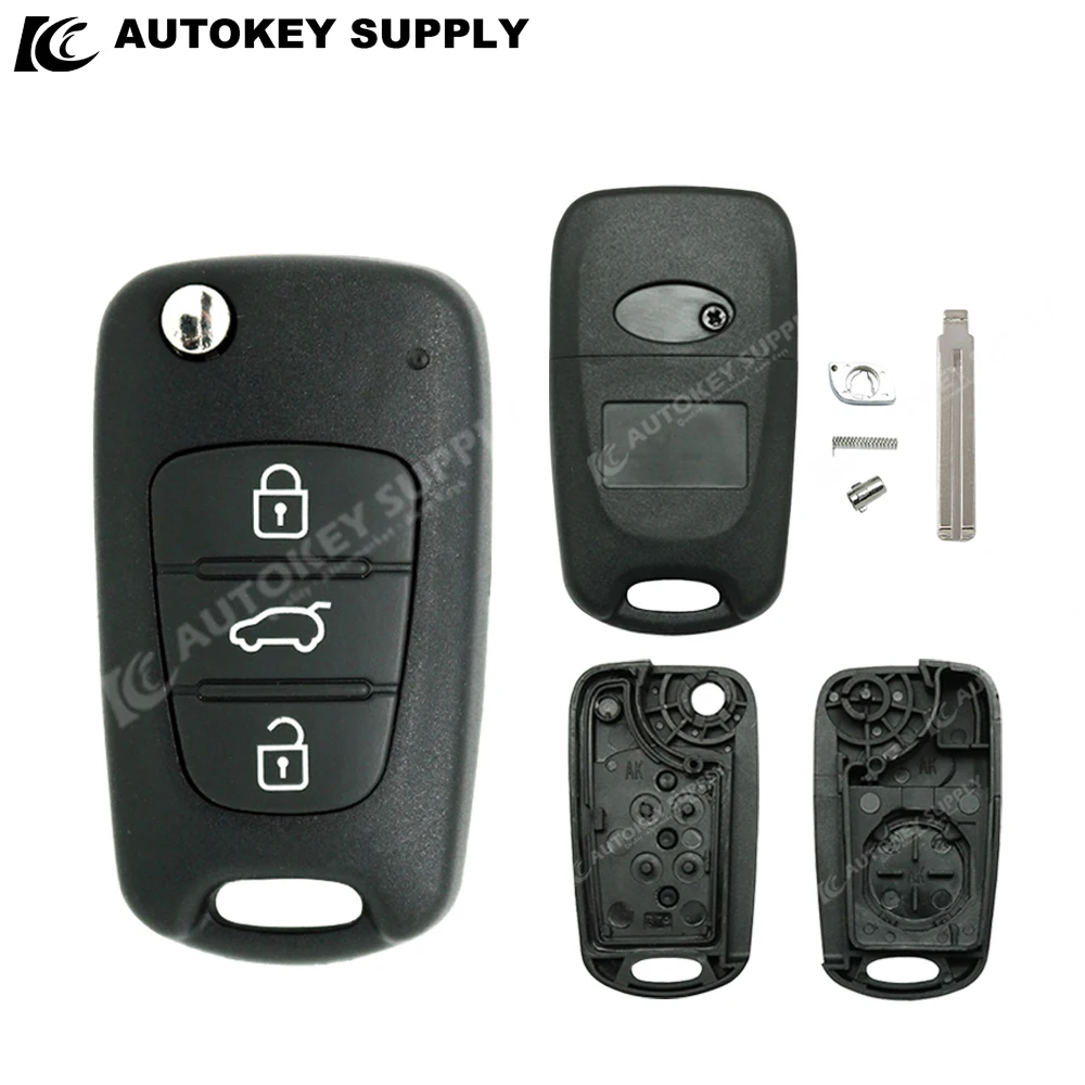 AutokeySupply For Sportage Gl Flip Remote Key Shell 3 Button