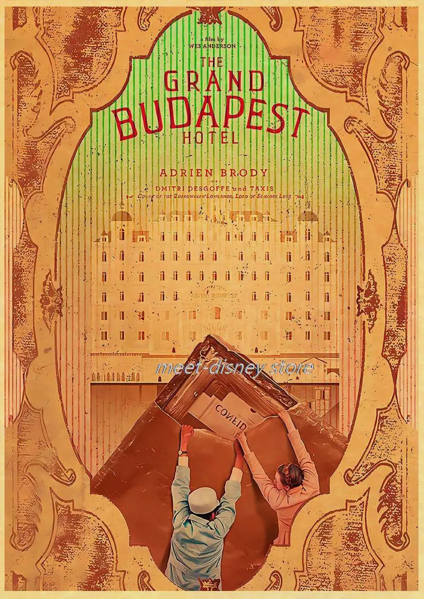 The Grand Budapest Hotel Movie Vintage Posters Kraft Room Coffee for Character Nostalgia Cafe Bedroom Bar Art Wall Stickers