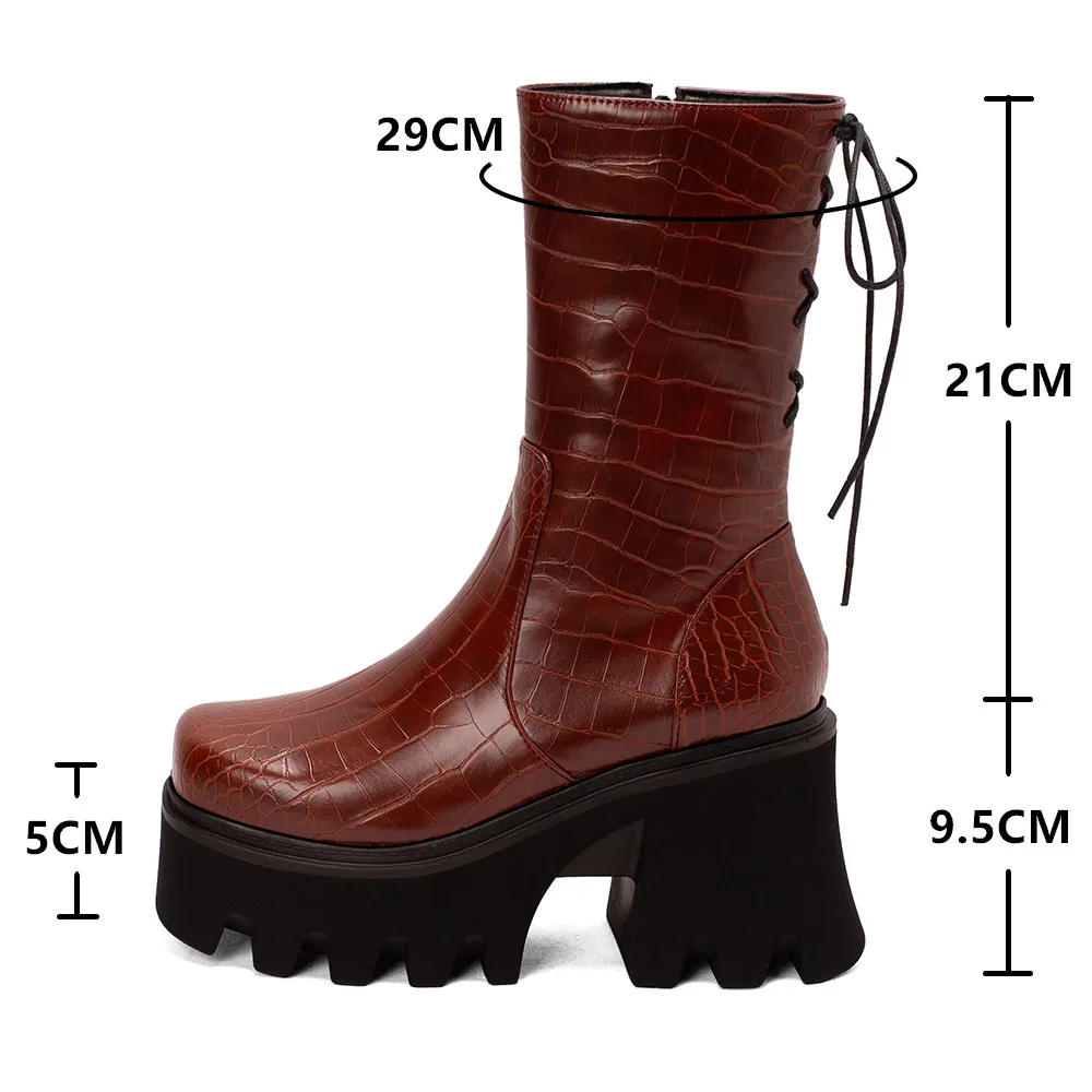 2024 Gothic Punk Fashion Women Ankle boots Wedges High Heels Platform Ankle boots Female Street Cosplay Autumn Winter Shoes