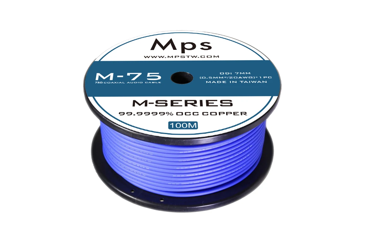 HiFi MPS M-75 99.9999%OCC 75ohm coaxial cable Digital signal Hifi amplifier CD DAC Audio wire RCA single crystal copper cable