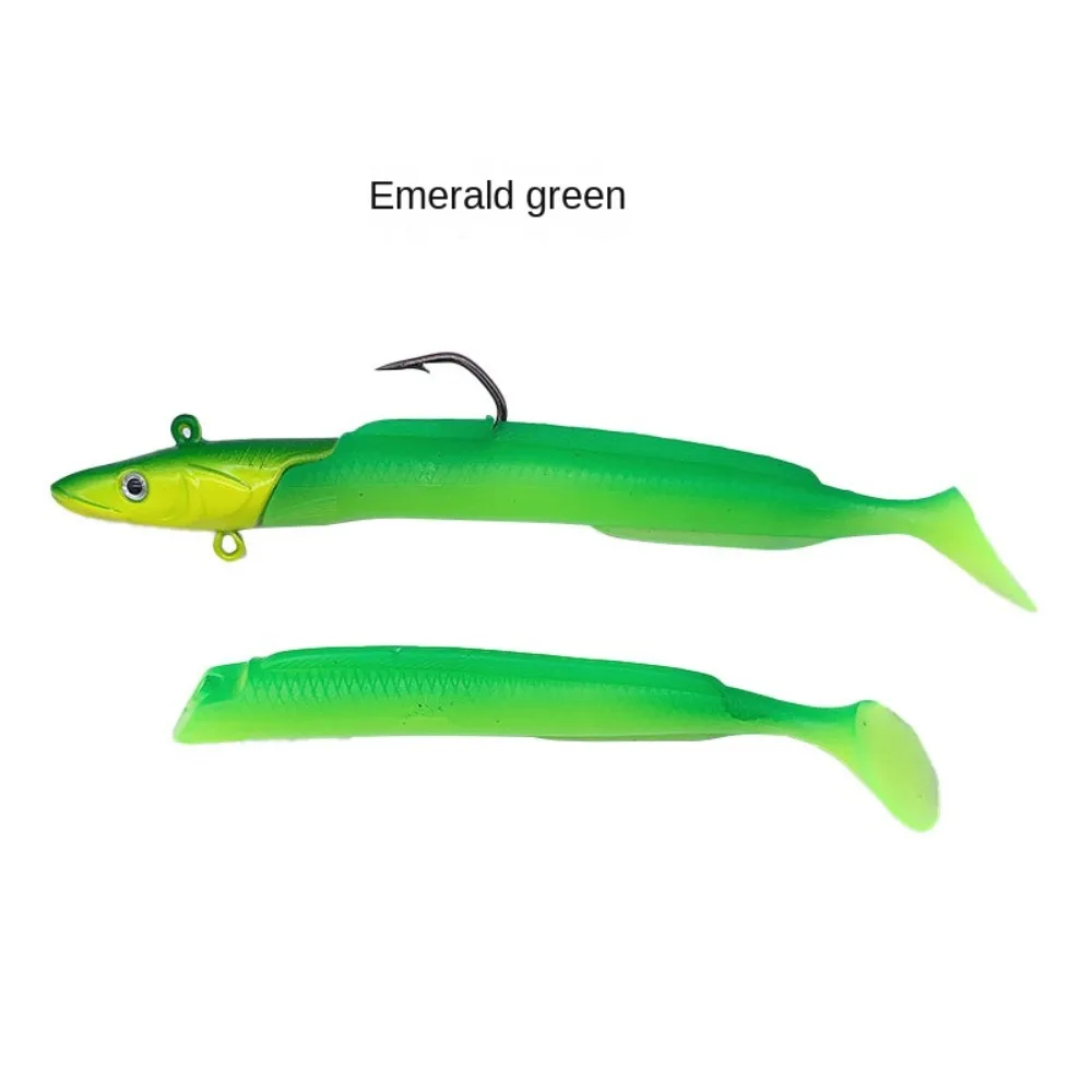 2024 الكربون الصلب الأسماك ثعبان البحر إغراء ريش الماكريل سمك القد الاصطناعي لينة الطعم ثلاثة أضعاف الطعم البحر الصيد الرصاص تهزهز رئيس