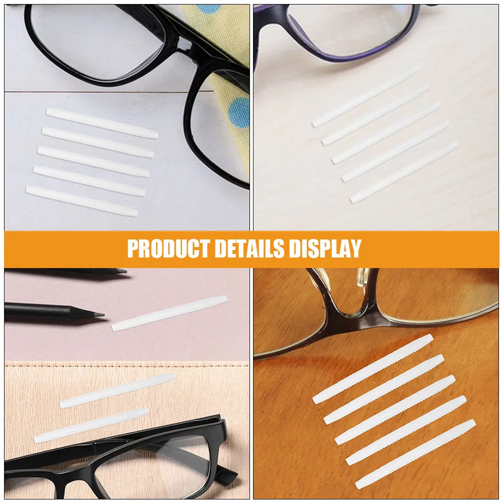 10Pairs Soft Silicone Eyeglass Temple Holders Non-Slip Eyewear Arm Sleeves Stylish Comfortable Replacement Tips for Glasses