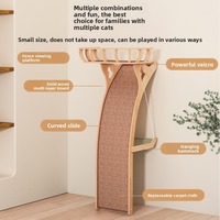 Climbing frame, nest, tree integrated solid wood cat shelf, apartment does not occupy an area, cat scratching board, hammock toy