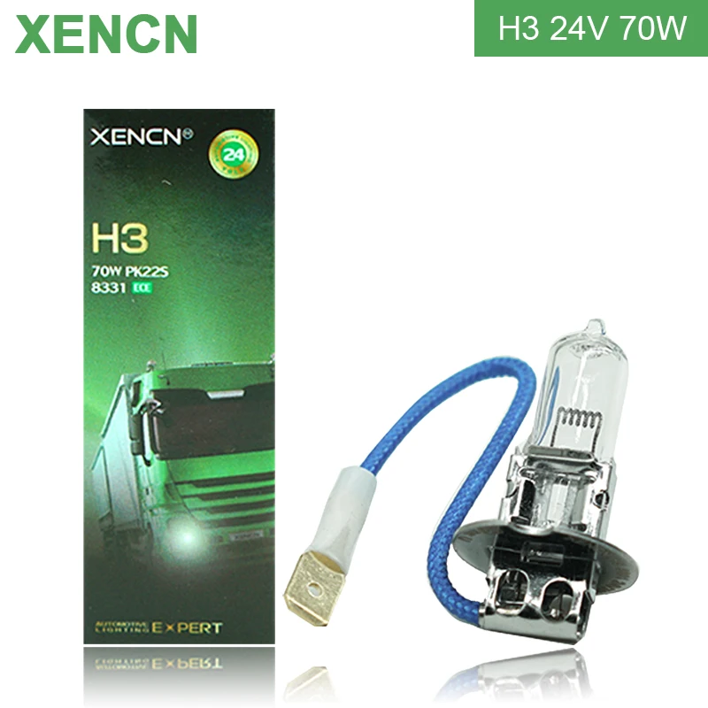 XENCN Original H3 24V Halogen Headlight 70W 100W 3200K Off Road Standard Lamp OEM Quality Truck Bulb Auto Yellow Light, Pair